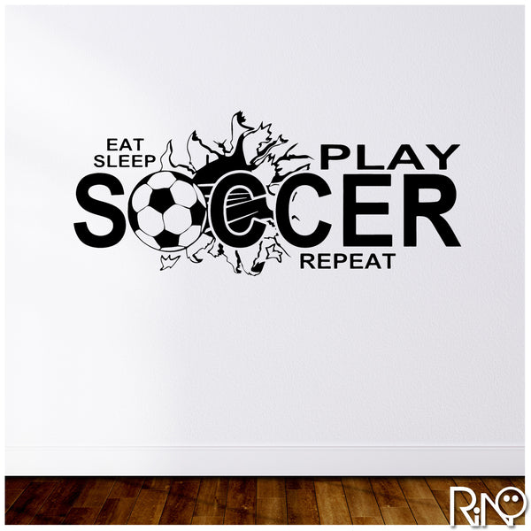 Eat sleep play SOCCER Wall art vinyl Decal