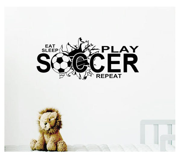 Eat sleep play SOCCER Wall art vinyl Decal