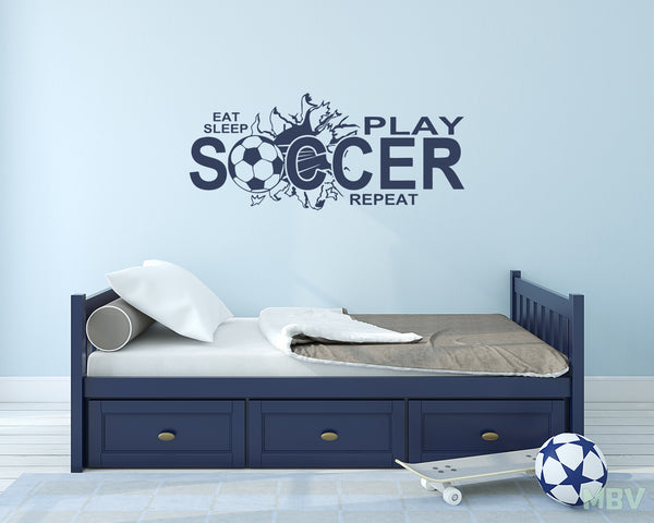 Eat sleep play SOCCER Wall art vinyl Decal