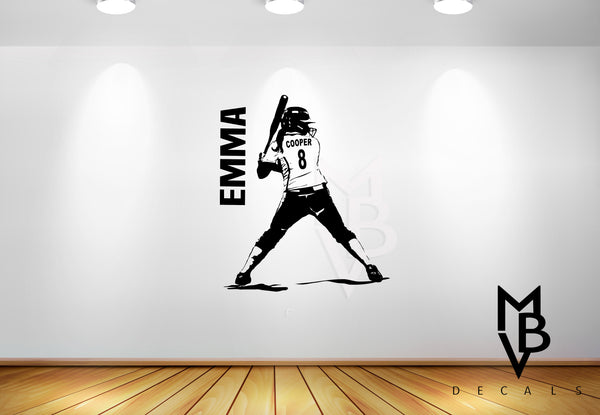 softball / baseball custom wall decal