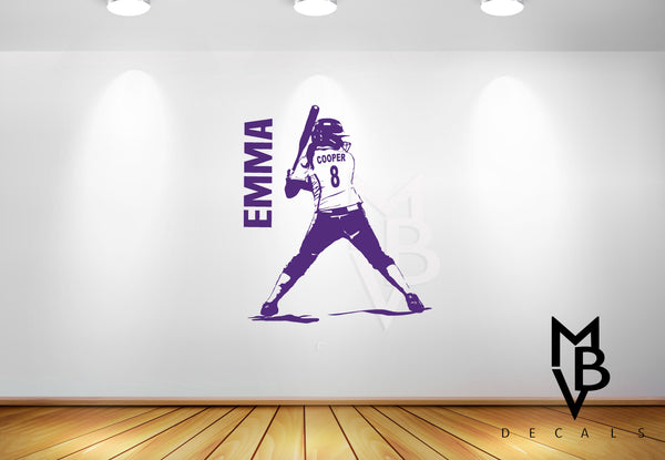 softball / baseball custom wall decal