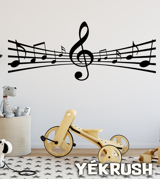 Decal, Music staff Vinyl Wall Decal, music wall decor, music staff decal, music decals, music sheets sticker, notes decal