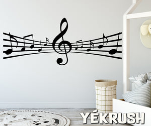 Music Staff Notes Decal, Music staff Vinyl Wall Decal, music wall decor, music staff decal, music decals, music sheets sticker, notes decal