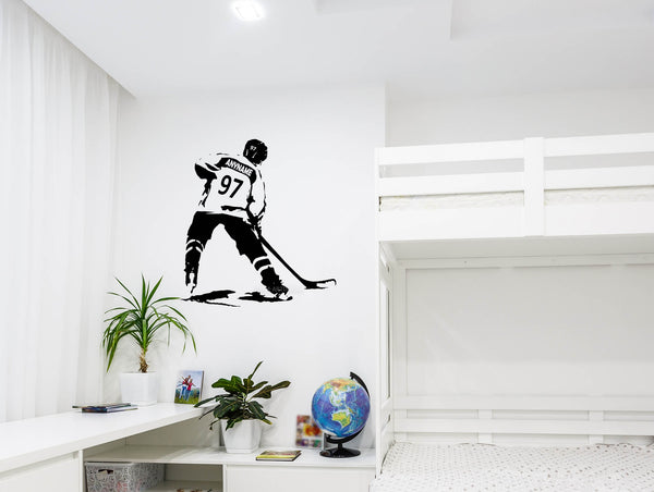 Hockey Wall Decal, Wall Art, Custom Name & Jersey Numbers Hockey Vinyl Decal, Personalized Wall decor, Ice Hockey sticker, man cave, bedroom