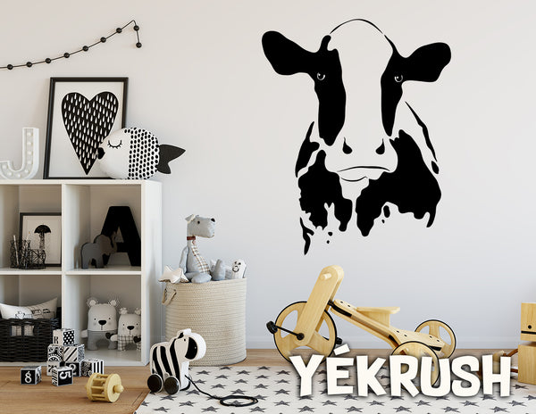 Cow Decal - cow vinyl sticker- cow head Decal- agriculture decal- Cow Wall Sticker- Cow Wall Decor- Wall Art Cow- Cow Vinyl Decor