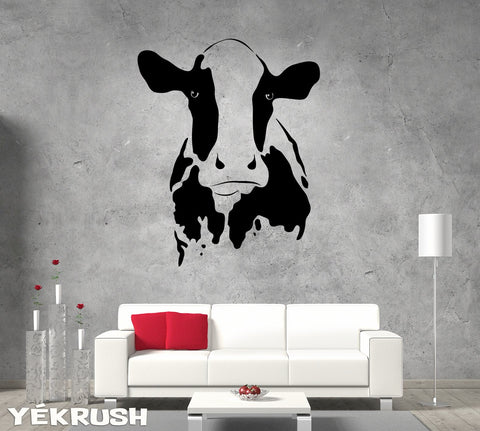 Cow Decal - cow vinyl sticker- cow head Decal- agriculture decal- Cow Wall Sticker- Cow Wall Decor- Wall Art Cow- Cow Vinyl Decor