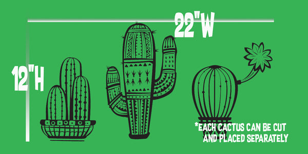 Cactus (3) wall decals, Cactus vinyl sticker, Cactus vinyl decals, cactus wall art, Saguaro wall stickers, Desert decor, Shelf decor idea
