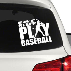 Eat sleep play Baseball Wall art vinyl Decal car window bumper sticker player kids teen bedroom home decor