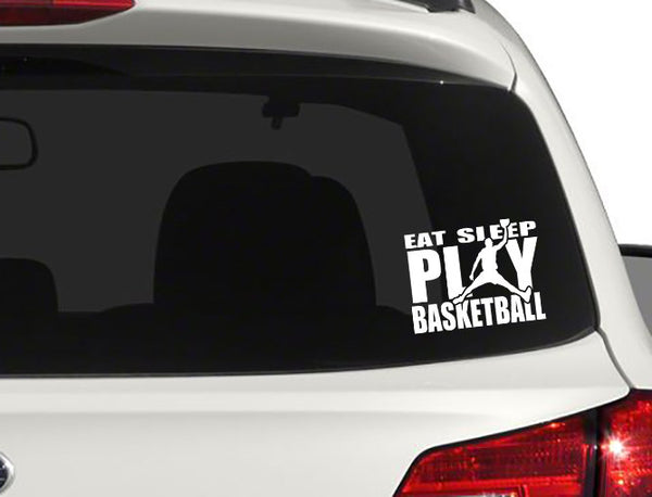 Eat sleep play Basketball Wall art vinyl Decal car window bumper sticker player kids teen bedroom home decor