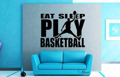 Eat sleep play BASKETBALL Wall art vinyl Decal car window bumper sticker player kids teen bedroom home decor 