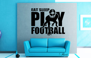 Eat sleep play Football decal Wall art vinyl Decal car window bumper sticker player kids teen bedroom home decor american football 