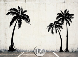 Palm Tree Wall Decals / set of 3 / 9 ft tall