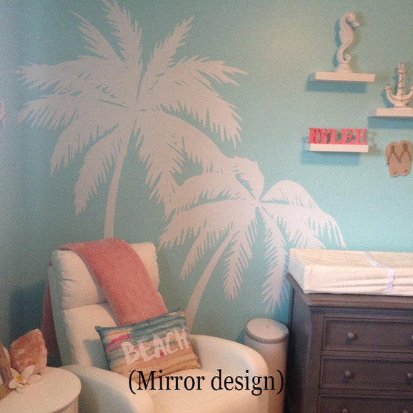 Palm Tree DECAL Wall art Palmtree vinyl Wall stickers No background large size coconut tree beach oasis south home decor living room bedroom