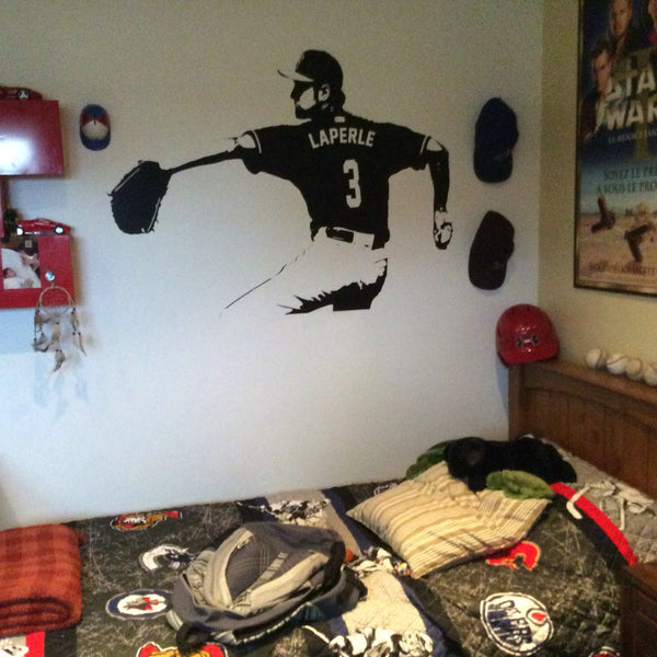 Baseball Wall Decal - Wall Art CUSTOM NAME jersey numbers - Baseball bedroom decor - Baseball Player Vinyl sticker - baseball picther kids